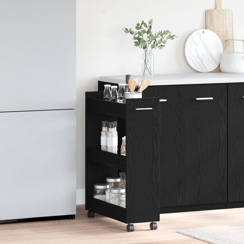Serving Cart, Black Oak