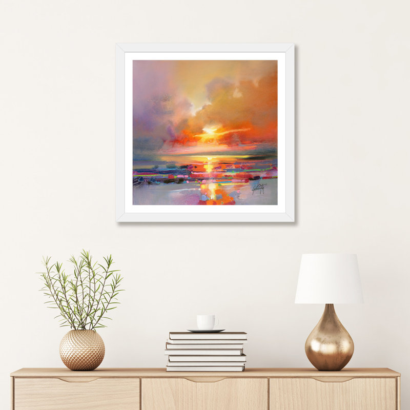 «Diminuendo Sky Study III» par Scott Naismith - reproduction d'art, H 16 po x l 16 po x p 1 po, Papier encadré blanc