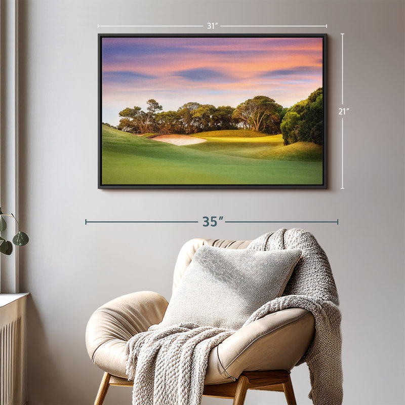 " Golf Course Sundown ", 31" H x 21" W