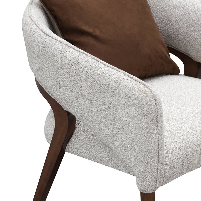 Houston Accent Chair - Pebble/Walnut