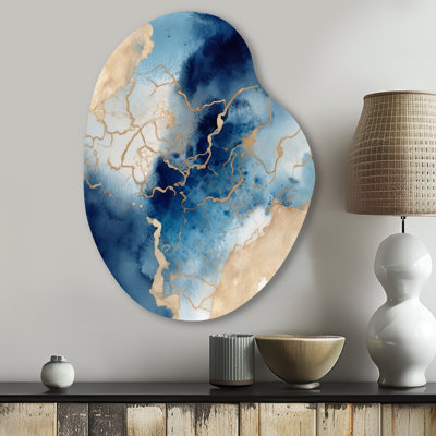 Caryn - Asymmetrical Fractals Metal Wall Decor, Irregular Shape Metal Wall Sculpture Print