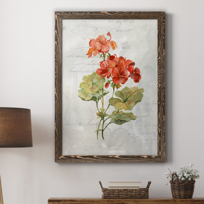 Lin géranium - peinture sur toile encadrée