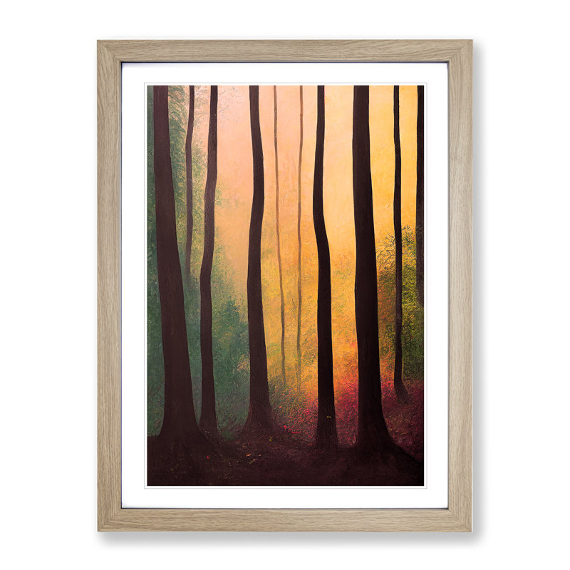 Autumnal Forest No.1 - Single Picture Frame Print, 64cm H x 46cm W x 2cm D, Oak Framed