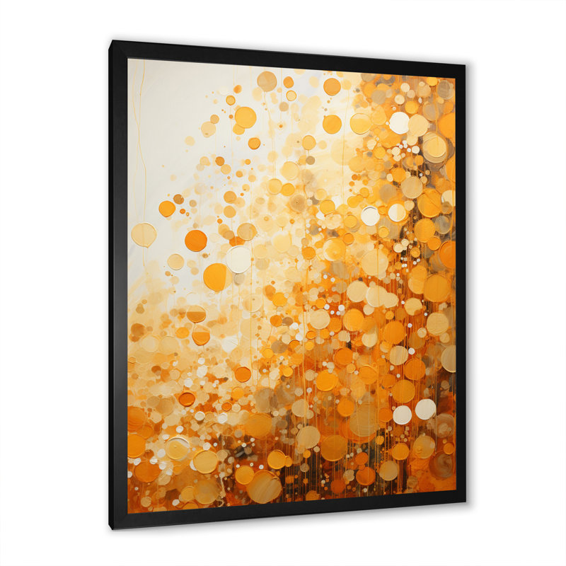 Golden Harvest II - paysage abstrait, art mural sur toile, Cadre photo noir, H 20 po x l 12 po x P 1 po