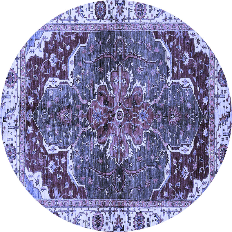 Tapis bleu / mauve, Rond 5 pi