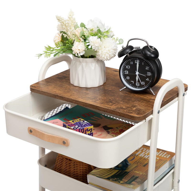 Lakemoore Cart with Wheels, White