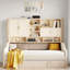 Upholstered Daybed With Led Armrest Lights, Storage Shelves And Cabinets-1666354747