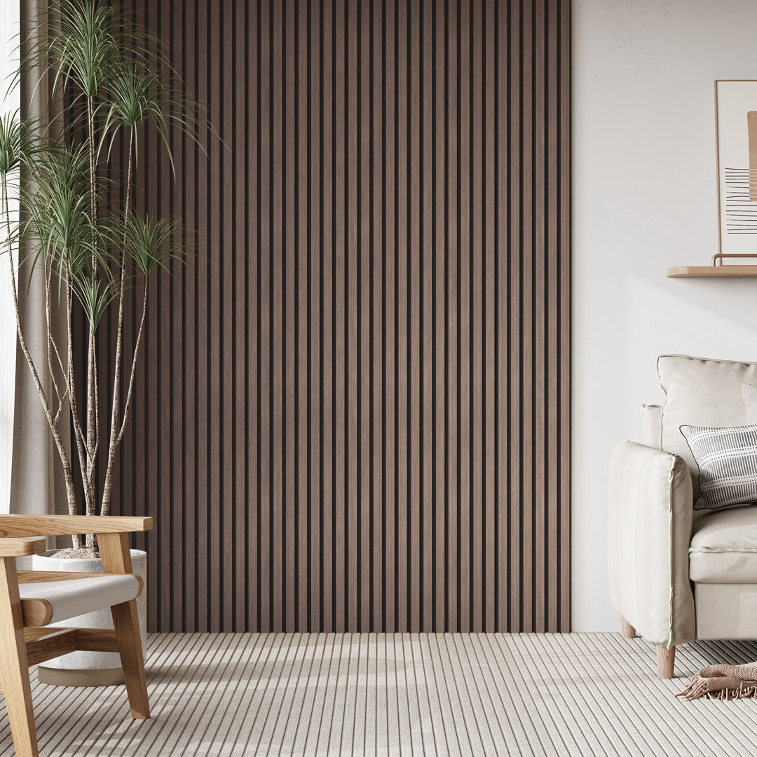 2pc x 94.5" x 12.6" 3D Acoustic/Sound Proof Wood Slat Wall Panels (2piece/16.54 sq.ft.) COMFORTHOMI 