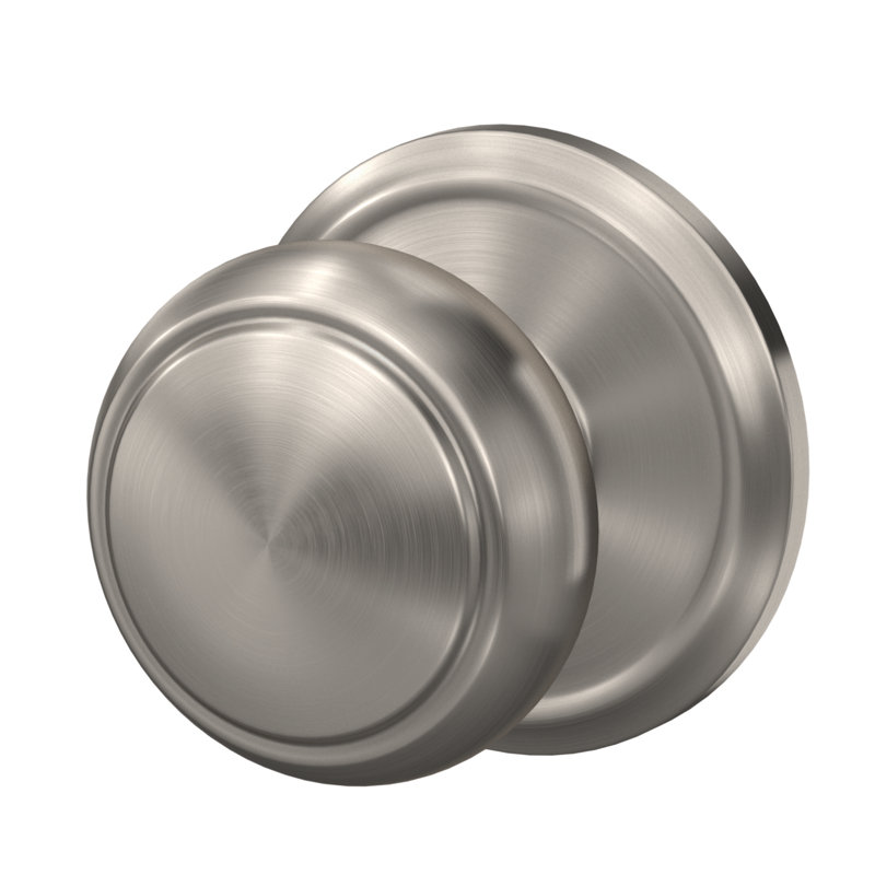 Custom Andover Non-Turning Knob with Alden Trim, Satin Nickel