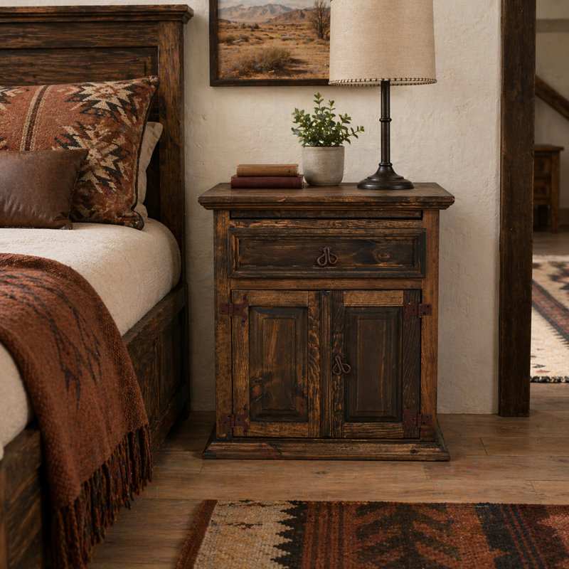 Table de chevet Lone Star, Brun