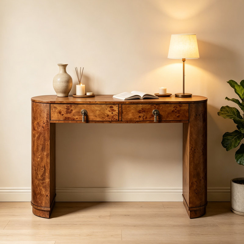 Console d'entrée Mid-Century, H 29,5 po x l 47,2 po x P 13,8 po