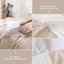 Ensemble de housse de couette 100% coton lavé Solayne avec texture de faux chanvre, couleur unie, fermeture à glissière et attaches de coin-111685170-111685169