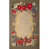 Gray and Cream Color Minimalist Solid Open Field Antique Small American Hooked Rug
