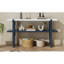 Console étroite avec plateau en marbre, table de hall d'entrée rétro avec tablette ouverte, table de canapé pour le vestibule, le couloir et le salon (bleu marine)-29420105