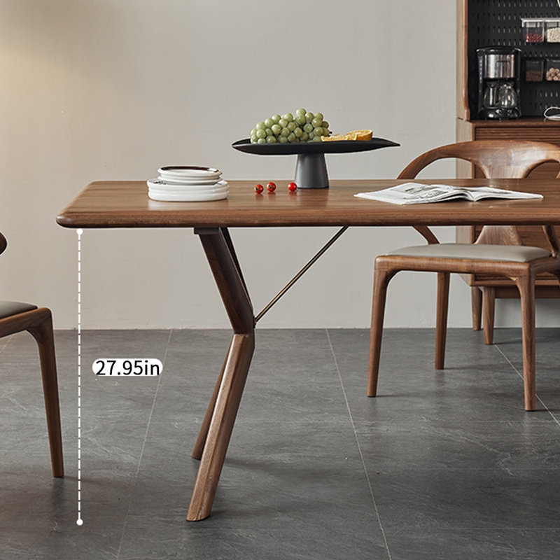 High Quality Durable Rectangular Walnut Table, 29.52"H x 86.61"L x 35.43"W
