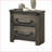 Rustic Gray Farmhouse Nightstand with Antique Brass Handles