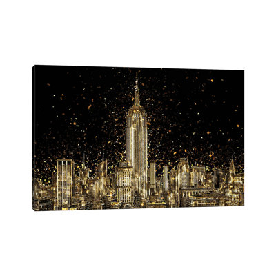 Golden - Manhattan Skyline by Philippe Hugonnard - Wrapped Canvas Graphic Art