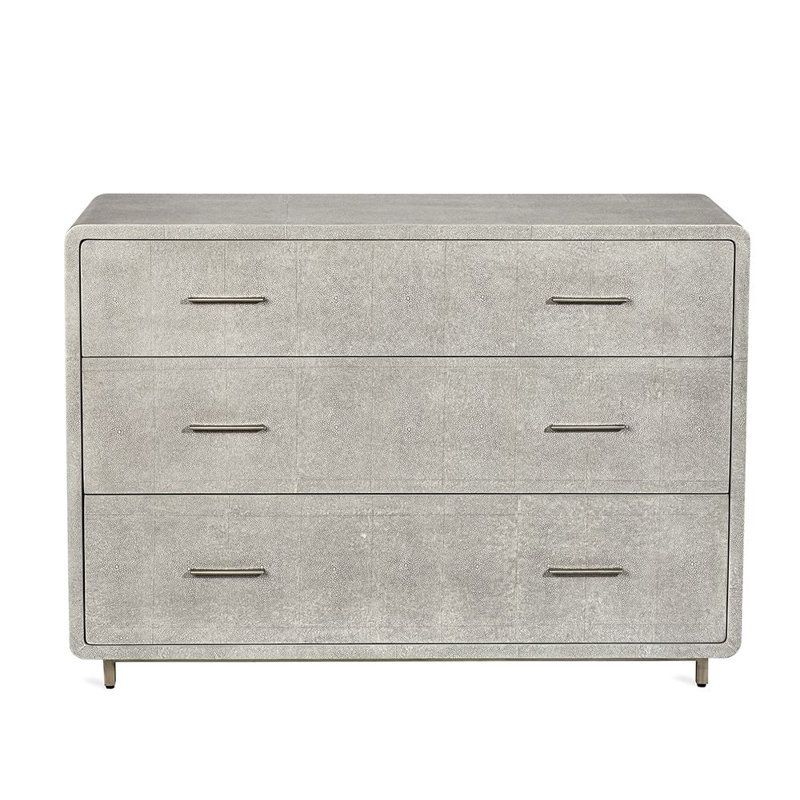 Calypso 3 - Drawer Solid Wood Dresser, Champagne Silver/Sorrel Gray Sharkskin