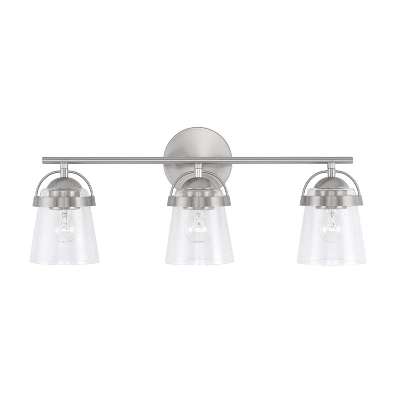3 - Light Dimmable Vanity Light, Brushed Nickel