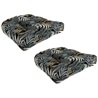 19" x 19" Contoured Outdoor Wicker Seat Cushion (Set of 2)