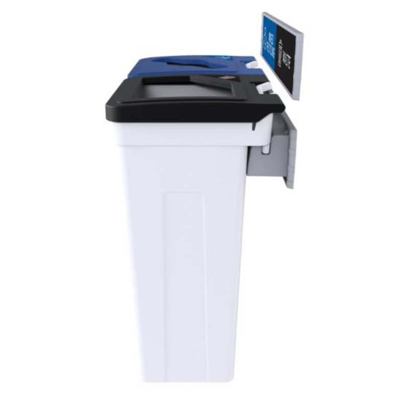 Poubelles murales et de recyclage Sturdy Essentials Rise Capacité totale de 45 gallons, double bac, recyclage mixte et déchets - double tri blanc