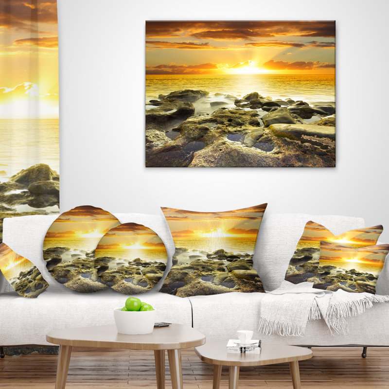 Coussin lombaire de plage soleil de mer magnifique shore