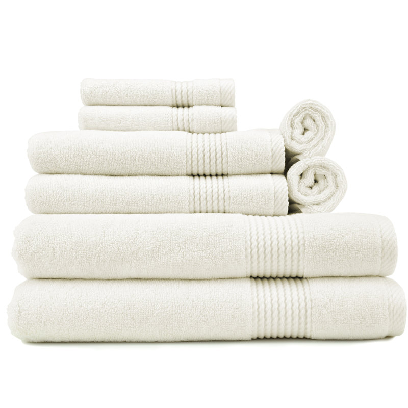 Ensemble de serviettes en coton turc 8 pièces Adlena, Crème