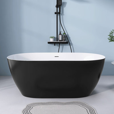 59'' x 30'' Freestanding Soaking Acrylic Bathtub