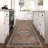 Oriental Neutral Brown / Blue Machine Washable Non-Slip Indoor Runner Rug-1708014407