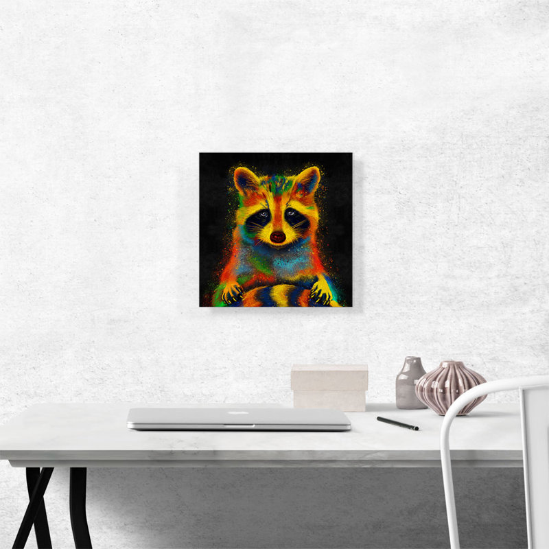 Raton laveur et raton laveur - reproduction d'art sur toile tendue, H 12 po x l 12 po x P 0,75 po