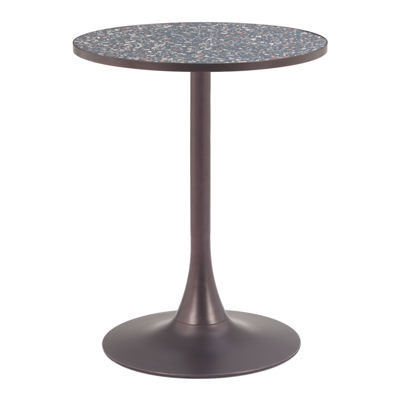 Table bistro Bite noir et bronze, Noir, Brun