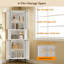Armoire de coin en métal blanc avec portes et tablettes réglables, organisateur de rangement élégant et peu encombrant pour vestibule, chambre à coucher, bureau et plus