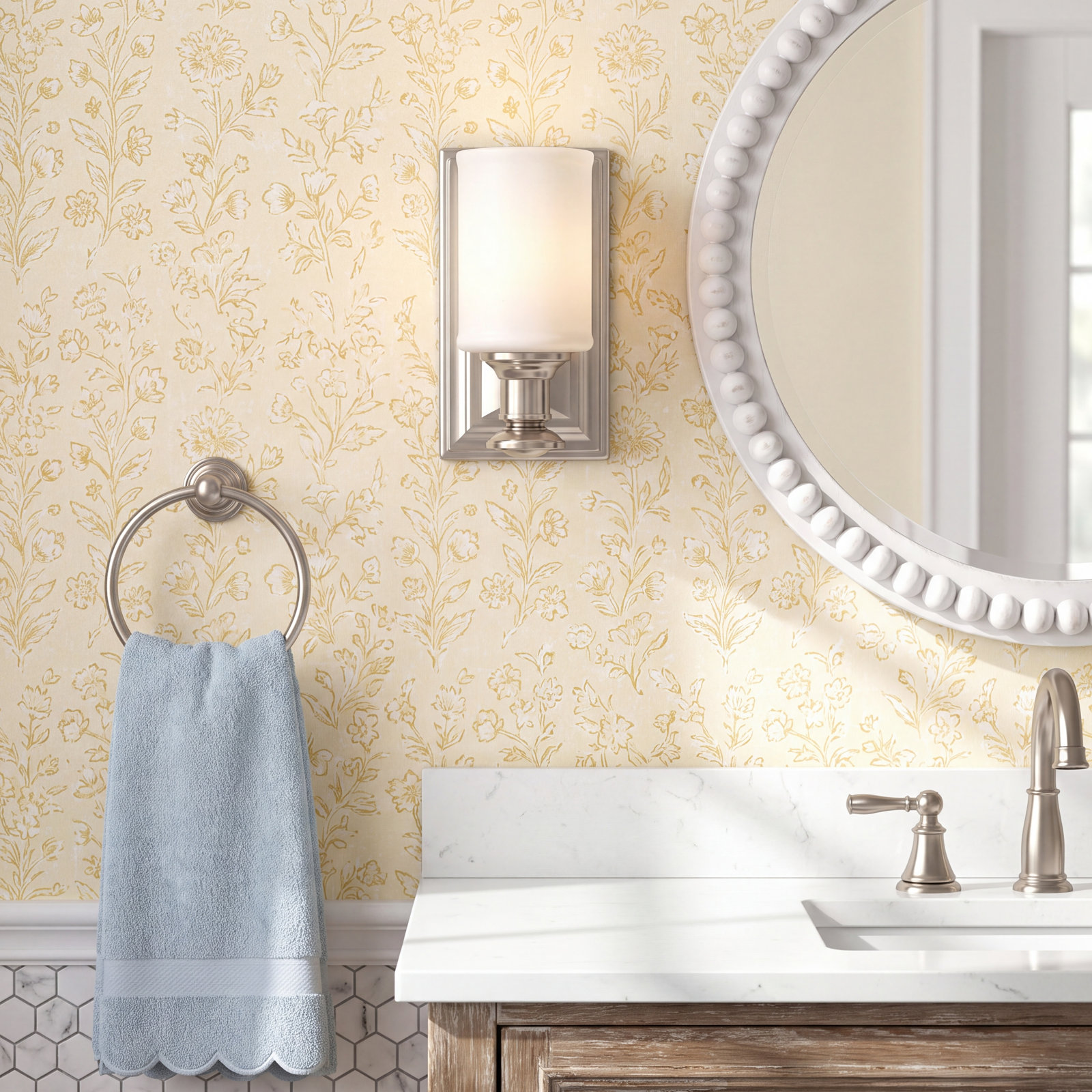 Everlee Single Light Dimmable Bath Sconce, Brushed Nickel