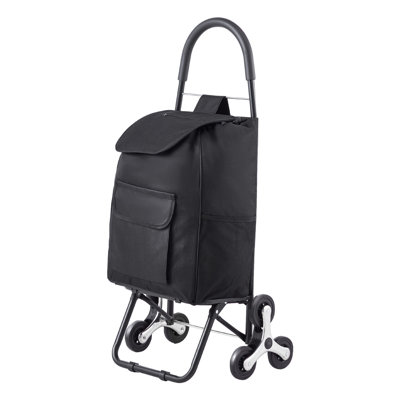 Foldable Stair Climbing Cart with 6-Wheel System & 36L Storage Bag - Heavy Duty Shopping Trolley for Groceries