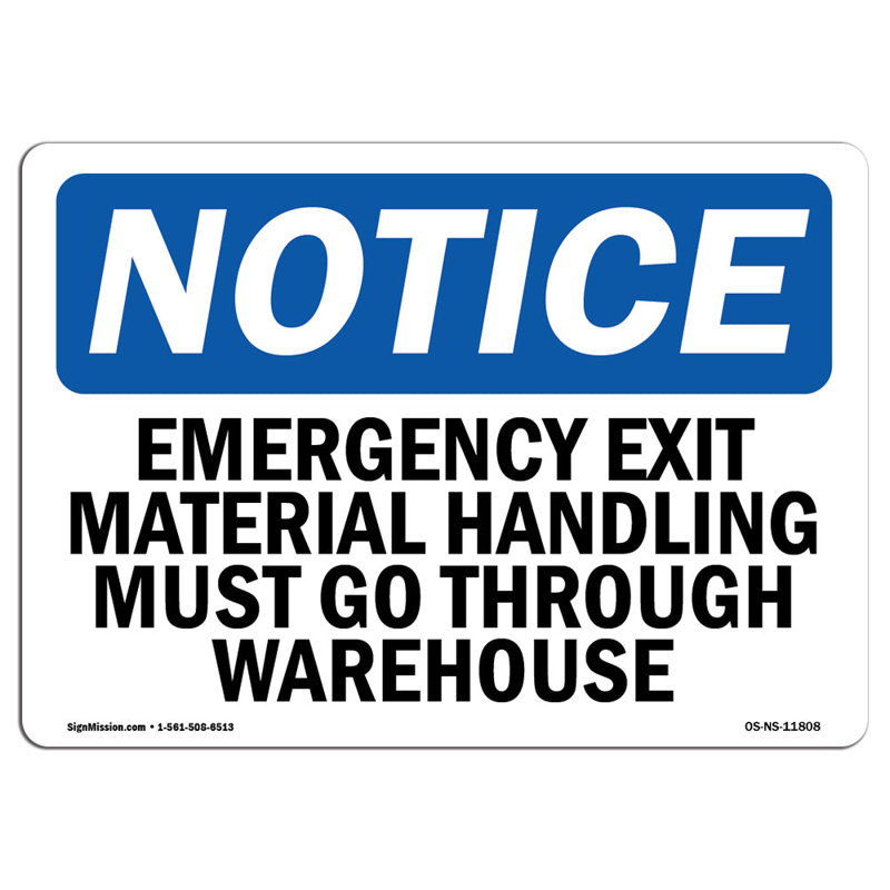 Emergency Exit Material Handling Must Go Sign