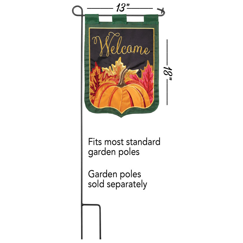 Shpd de polyester à 2 côtés 18 x 13 po appliquer citrouilles welcome drapeau de jardin