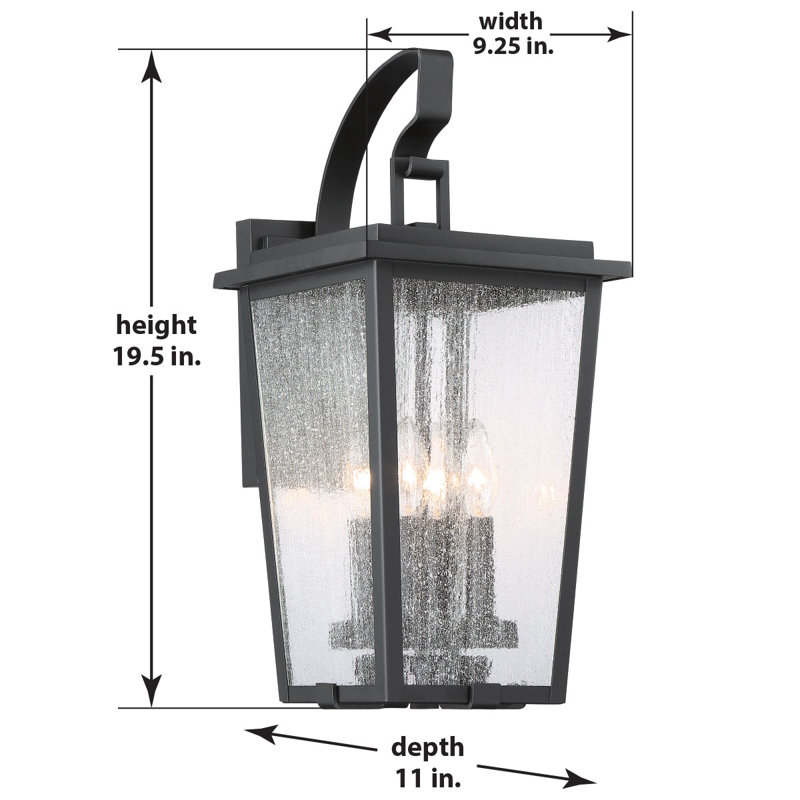 Lanterne murale d'extérieur 4 lumières Parkins, H 19,5 po x l 9,25 po x P 11 po