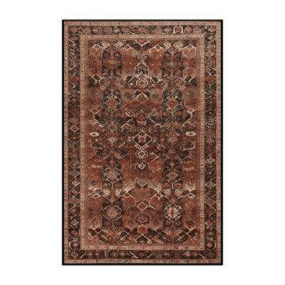 Machine Washable Persian Brown Area Rug