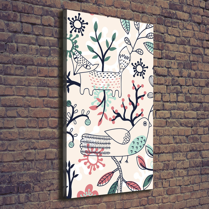 Animals And Flowers - Wrapped Canvas Print