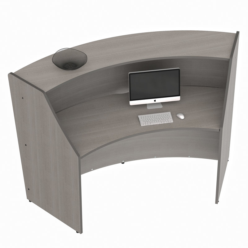 Natalino Rectangle Synthetic Laminate Reception Desk, Ash