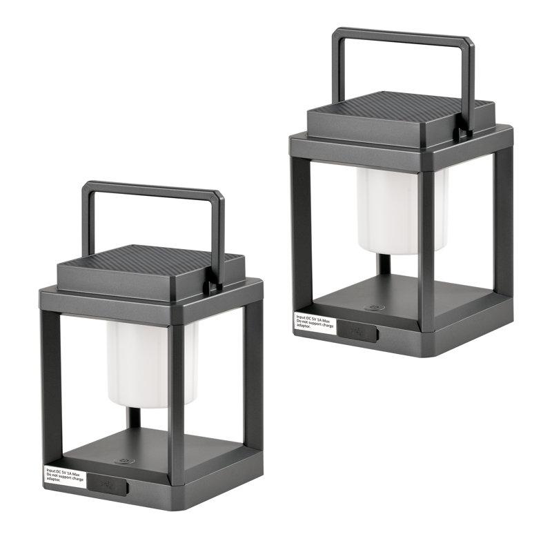 Paquet de 2 lumières d'extérieur portatives solaires USB 2 en 1, blanc chaud rechargeable 3000k à DEL, étanche à l'eau et à commande tactile IP44