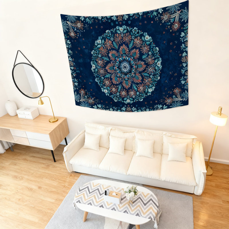 Tapisserie florale Mandala, H 36 po x l 48 po 