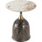 Muyi Round End Table With Sintered Stone/Stainless Steel Top With Bell-Shaped Pedestal Base And Gold Neck Accent For Modern Home, Living Room, Bedroom-1914799979