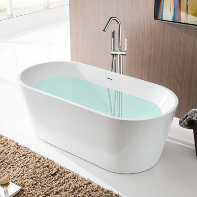 Single Handle Floor Mounted Tub Filler Trim with Handshower