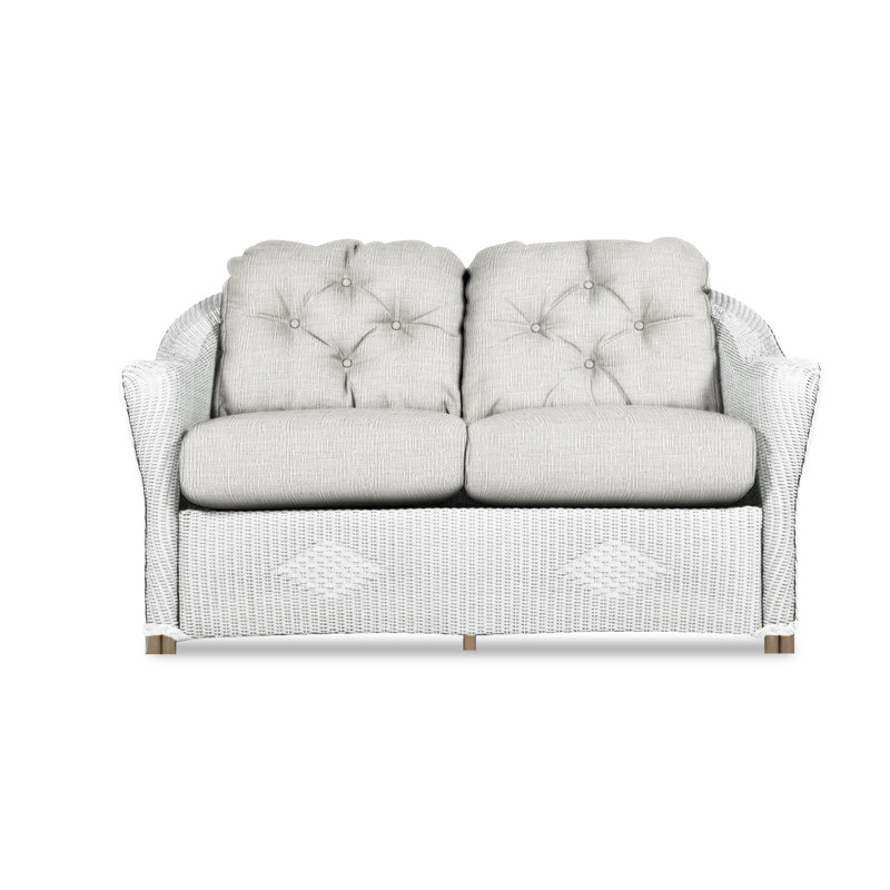Reflections Outdoor 2 - Seat Loveseat, White, Rollo Linen