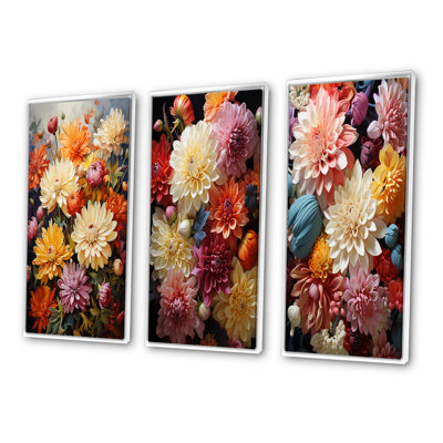 «Mums Mums In Bloom», 3 pièces sur toile