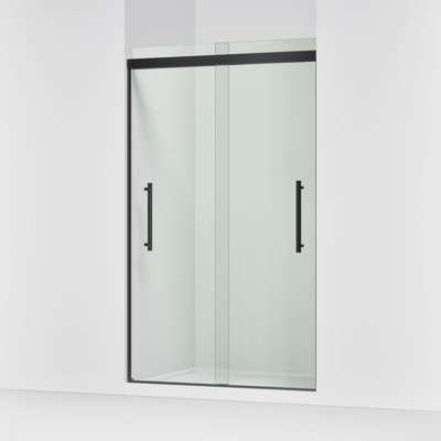Pleat Frameless Sliding Shower Door, 79-1/16 In. H X 44-5/8 - 47-5/8 In. W, With 5/16 In. Thick Crystal Clear Glass