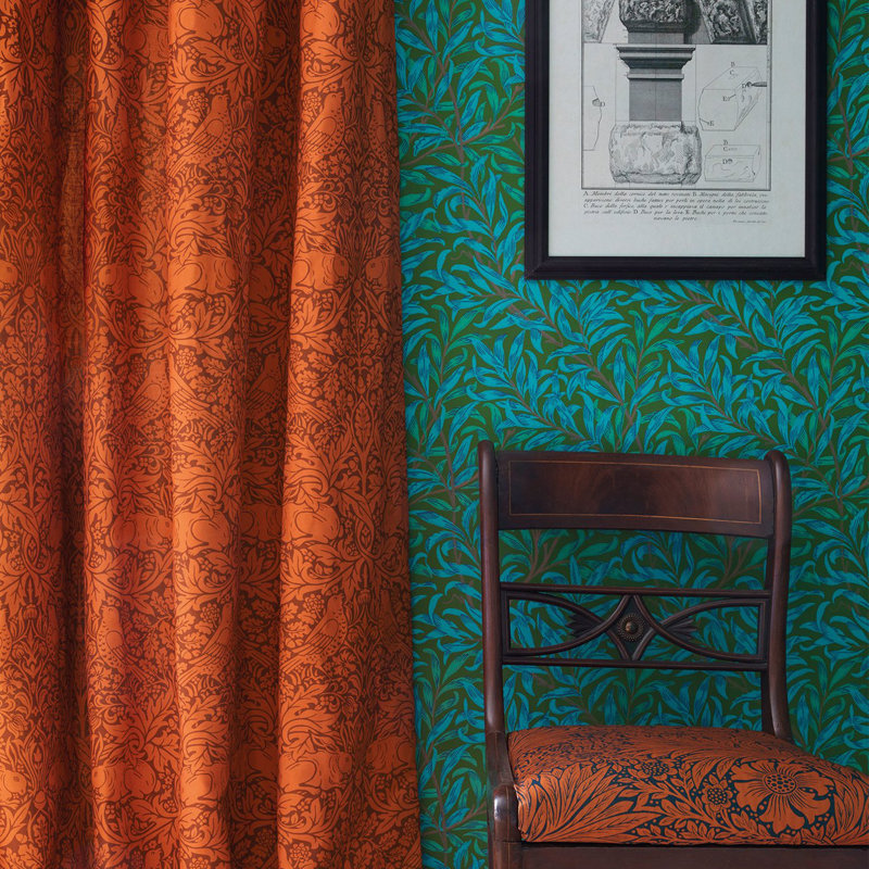 Willow Bough Fabric, Olive/Turquoise