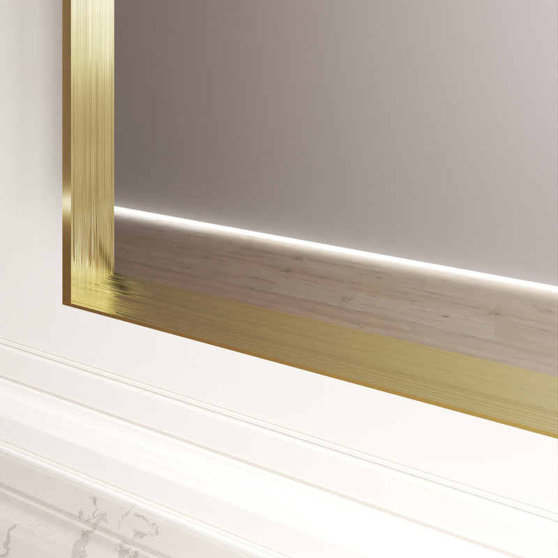 Miroir en aluminium à angle droit avec cadre en aluminium, 36 po x 36 po