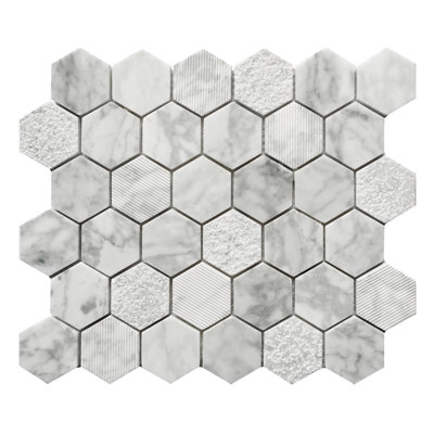 Sorento 2" x 2" Marble Honeycomb Mosaic Wall & Floor Tile